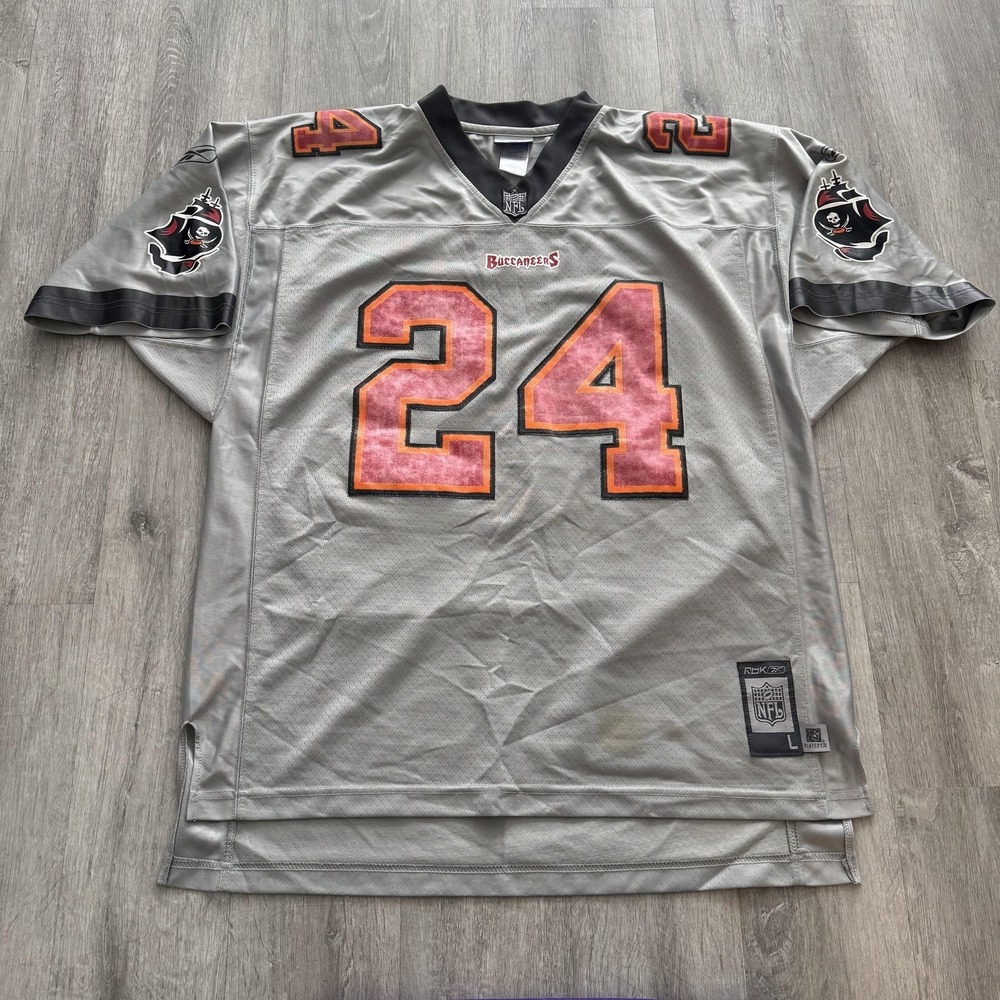 VTG Tampa Bay Buccaneers Jersey Mens Large Gray NFL Football Reebok Williams #24